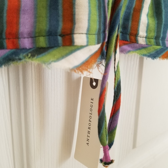Anthropologie striped smocked crop top - Picture 5 of 9
